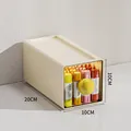 Cream colored desktop drawer storage box with yellow handle measuring 20x10x10cm - Medium (20*10*10cm) / Yellow