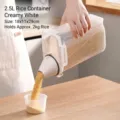 2.5L Creamy White Sealed Storage Container with Pouring Spout and Measuring Cup - Creamy Yellow 2.5L