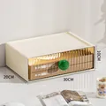 Elegant beige desktop drawer storage box with green handle, 30x20x10cm dimensions - Super Large (30*20*10cm) / Green