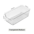 Clear medium drawer organizer storage box for cosmetics and toys, 19.6x9.5x6.2cm - Medium Long (19.6*9.5*6.2cm) / Clear