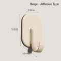 Beige multi-purpose adhesive hook for refrigerator or laundry room wall mounting - Patch Pattern / Off White