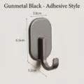 Modern gun black multi-functional adhesive wall hook with dimensions 3.8 x 6.5 x 3.2 cm - Patch Pattern / Gunmetal