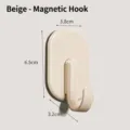 Durable off-white magnetic hook for refrigerator and washing machine, 6.5x3.8x3.2cm - Magnetic Model / Off White