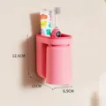 Porte-brosse à dents mural rose cerisier avec gobelet et espace de rangement intégré - Rose Sakura
