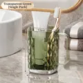 Gobelet à brosse à dents de luxe vert transparent avec poignée et motif diamant - 450ml / Vert Transparent