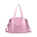 Large capacity pink nylon travel bag with shoulder strap for women, lightweight versatile tote - Sakura Pink