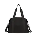Professional large capacity black nylon travel bag for women with adjustable shoulder strap - Black