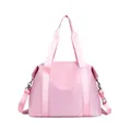 Spacious pink nylon travel bag with handles and detachable shoulder strap for women - Pink