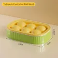 Yellow 6-hole silicone ice ball maker mold for easy release ice cubes, size 13x9x3.5cm - 6-Grid Ball / 1 Piece/Pack / Yellow