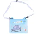 Blue whale cartoon waterproof phone pouch with adjustable strap for beach swimming - Blue Whale