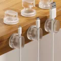 Lot de 5 clips de câbles adhésifs transparents pour la gestion des câbles de bureau - 5 Pièces / Transparent