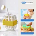 Portable white press ice cube maker water bottle with drinking straw and silicone mold - Style B With Straw And Strap / Small Size 500 / White