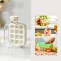 White portable ice cube tray bottle with press-to-release mechanism for cold drinks - Style D Basic / Small Size 500 / White