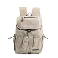 Beiger karierter Nylon-Rucksack im koreanischen Stil für Damen für Schule und Alltag - Khaki