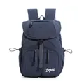 Rucksack im koreanischen Stil mit marineblauem Karomuster und praktischen Fronttaschen - Blau