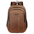 Large brown Oxford cloth backpack for men's business commute and travel - Orange
