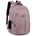 Large capacity pink Oxford cloth backpack featuring multiple organized storage compartments - Pink