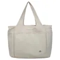 Large capacity beige oxford cloth travel tote bag with multi-pocket nylon design - One Size / Off White