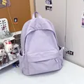 Lightweight purple minimalist backpack for school students with multiple compartments - One Size / Purple
