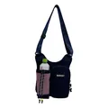 Lightweight navy blue crossbody bag with integrated water bottle holder for outdoor hiking and sports - Standard Style / Navy Blue