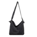 Vintage black denim hobo bag minimalist crossbody messenger bag for women casual - One Size / Black