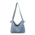 Vintage light blue denim crossbody bag for women with minimalist shoulder strap design - One Size / Light Blue