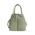 Large sage green crossbody water bottle bag with double cup holders for commuting - One Size / Green