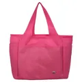 Fashionable pink oxford cloth tote bag with large capacity and multi-pocket design - One Size / Rose Red