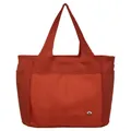 Large capacity brick red Oxford cloth travel tote bag with grid pattern design. - One Size / Orange