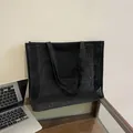 Bolso tote de malla negra de gran capacidad hecho de nailon para playa o compras - Talla única / Negro