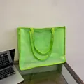 Bolsa de malla grande verde neón para compras y playa, material de nailon resistente - Talla única / Verde