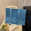 Bolso de malla de nylon azul claro de gran capacidad para playa compras y yoga - Talla única / Azul