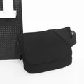 Large capacity black canvas messenger bag in Japanese workwear style for daily use - One Size / Black