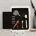 Vintage Federhalter Set mit Tinte, Siegelstempel und Federn in schwarzer Box - Schwarz (SP041001)