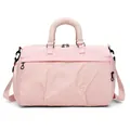 Large capacity pink travel duffel bag for sports, gym, and fitness with shoulder strap - Pink / One Size