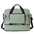 Waterproof sage green fitness travel bag with dry-wet separation and shoulder strap - Green / One Size