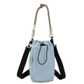 Lightweight light blue dopamine water bottle bag with rope handle for outdoor cycling - With Pendant / Blue