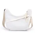 Stylish white casual oxford crossbody bag for women with decorative rope zipper pulls - One Size / White