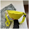Neon yellow vibrant fashion chest bag with adjustable strap and buckle - Neon Yellow