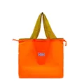 Bright orange waterproof drawstring tote bag with green handles and large capacity - One Size / Orange Contrast Color