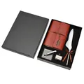 Vintage Federkiel und braunes Leder-Notizbuch Geschenkset in schwarzer Box - White Feather Set