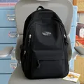 Zaino nero minimalista resistente all'acqua per scuola e tempo libero a grande capacità - Borsa a spalla / Nero