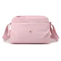 Borsa a tracolla leggera in nylon rosa da donna con tracolla regolabile - Rosa Luminoso