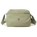 Borsa a tracolla in nylon verde salvia leggera da donna con tracolla regolabile - Verde Smeraldo
