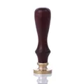 Vintage European wax seal stamp with elegant reddish-brown wooden handle - 071 Single Wooden Handle Stamp