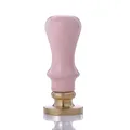 Vintage wax seal stamp featuring an elegant pink handle and gold base for letters - 072 Pink Jade Painted Handle Stamp