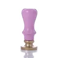 Elegant vintage wax seal stamp featuring a pink wooden handle and golden metal base for letters - 072 Pink Painted Handle Stamp
