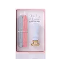Retro sealing wax stamp set with pink and silver wax sticks in a lovely pink gift box - 070 Series White Set