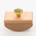 Vintage wooden fountain pen ink rocker blotter with golden ornate handle for calligraphy - Gold Knob Natural Wood Base
