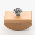 Vintage wooden ink rocker blotter with decorative metal knob for fountain pen calligraphy - Retro Gray Knob Natural Wood Base